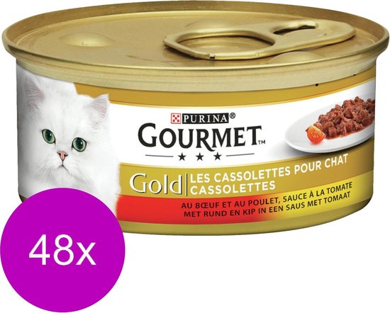 Gourmet Gold Cassolettes 85 g - Nourriture pour chats - 48 x Boeuf
