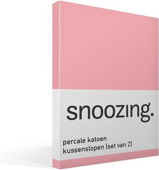 Snoozing - Kussenslopen - Set van 2 - Percale katoen - 60x70 cm - Roze