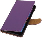 Effen Paars Microsoft Lumia 535 Hoesje Book/Wallet Case/Cover
