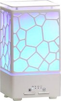 Aroma Diffuser Luchtbevochtiger 200ml - Verschillende Kleuren Licht - Aroma Vernevelaar - Cube Wit