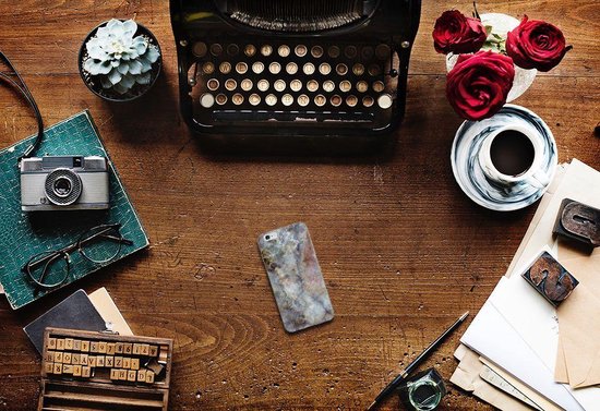 Housse TPU Silicone Etui pour Apple iPhone 6 | 6s Coque Marbre Gris