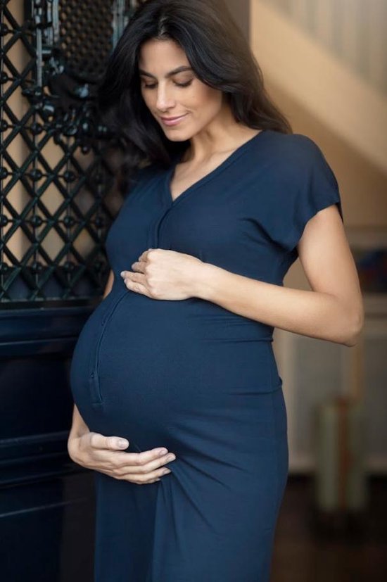 Het Bevallingsjurkje Black voor zwangerschap, bevalling & kraamtijd XL/XXL - Het Bevallingsjurkje