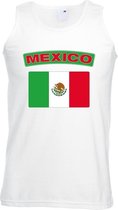 Singlet shirt/ tanktop Mexico vlag wit heren S
