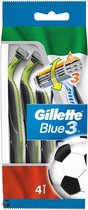 Gillette Blue3 Voetbaleditie14  - 4 wegwerpmesjes - Scheermesjes