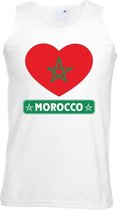 Marokko hart vlag singlet shirt/ tanktop wit heren M