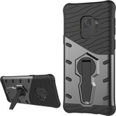 Sniper S9-101, Coque pour Galaxy S9, trépied rotatif, coupures de chaleur - gris foncé