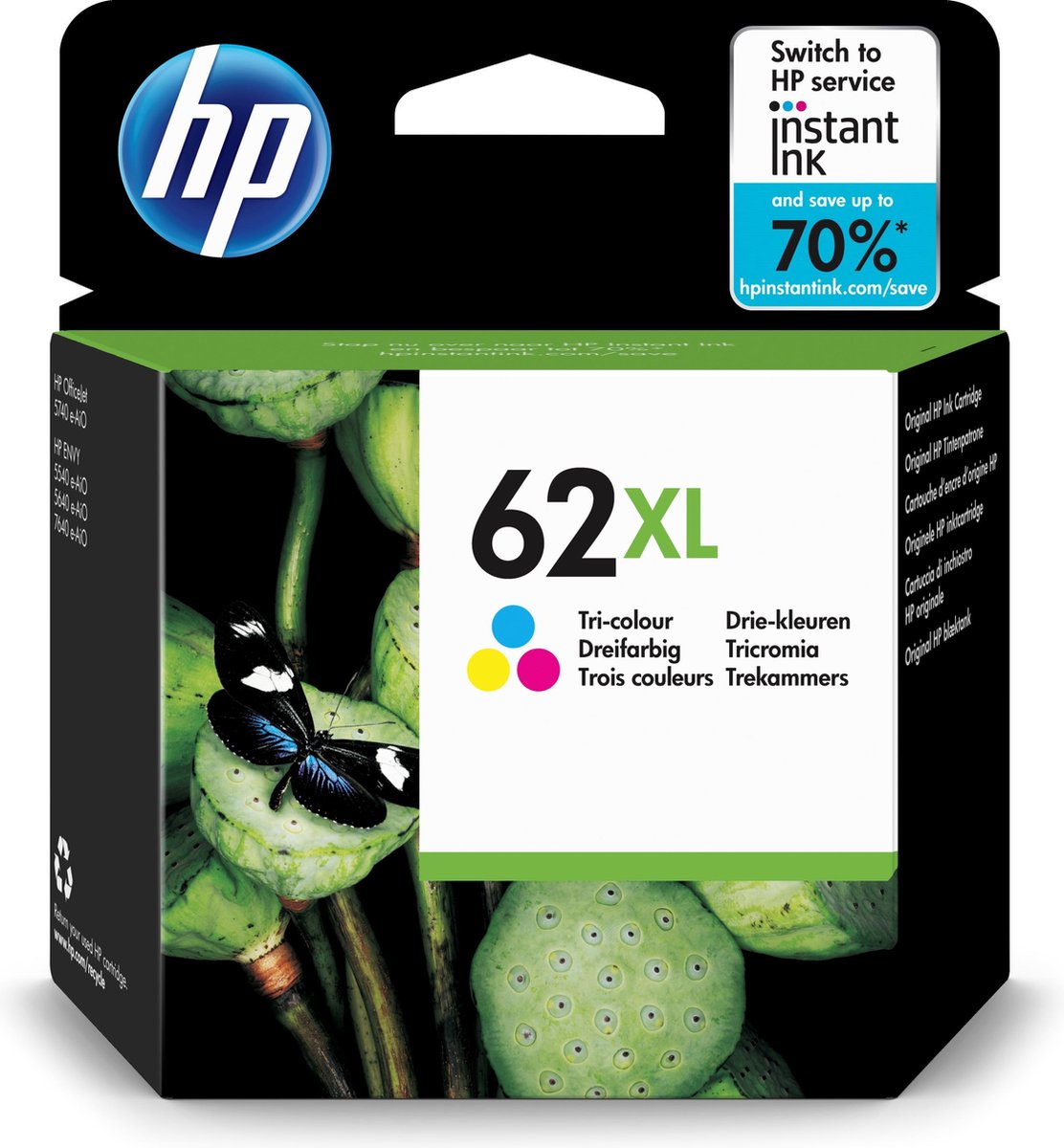 HP - C2P07AE - 62XL - Inktcartridge color