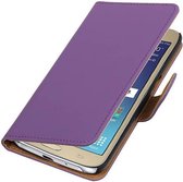 Effen Bookstyle Hoes voor Galaxy J2 (2016 ) J210F Paars