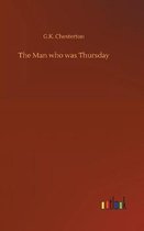 Boek 'The Man who was Thursday' van G.K. Chesterton, met een rode, gradiënt omslag en de tekst 'Outlook' onderaan.