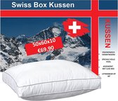 Bol.com Swiss Boxkussen Hoofdkussen - 50x60x10cm - Wit aanbieding