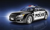 Politieauto - Behang - 312X219CM