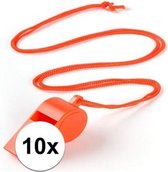 10 sifflets de sport orange orange sur un cordon