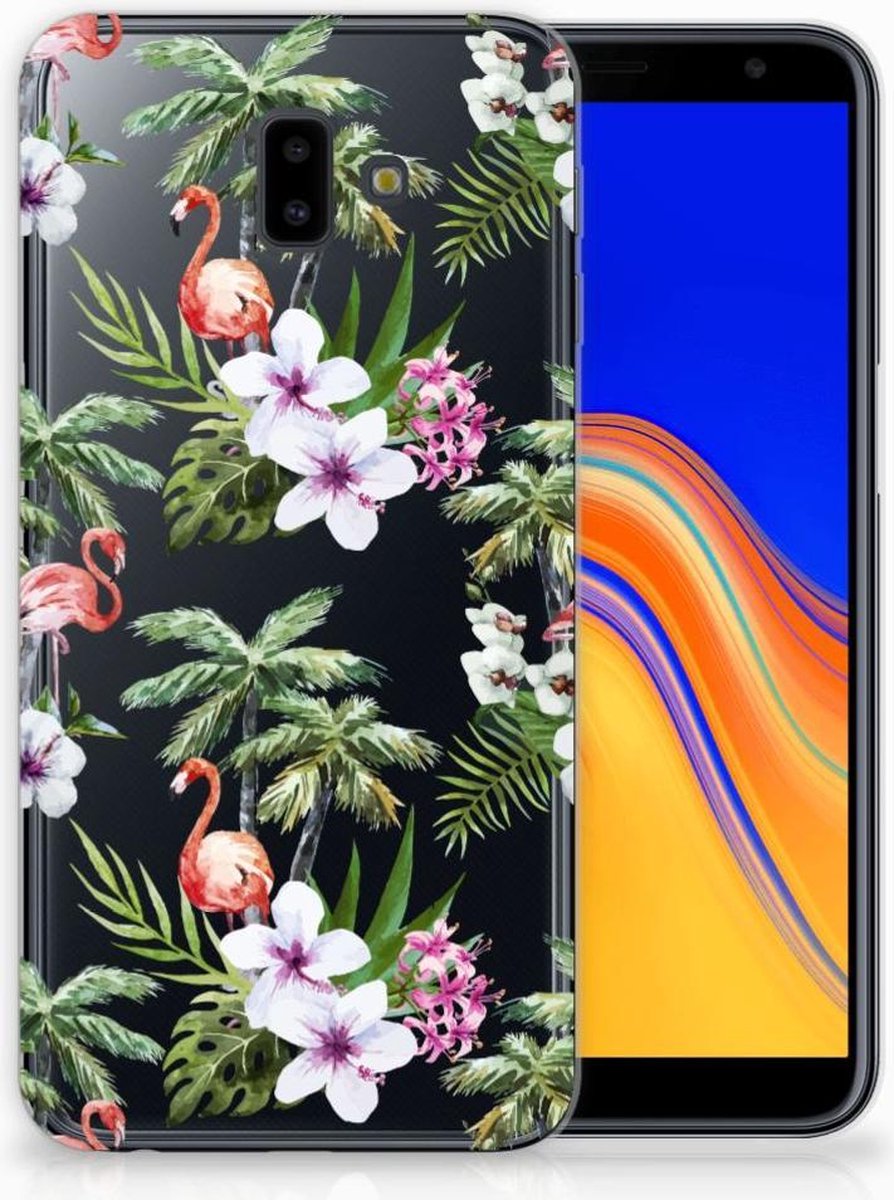 Samsung Galaxy J6 Plus (2018) TPU Hoesje Flamingo Palms