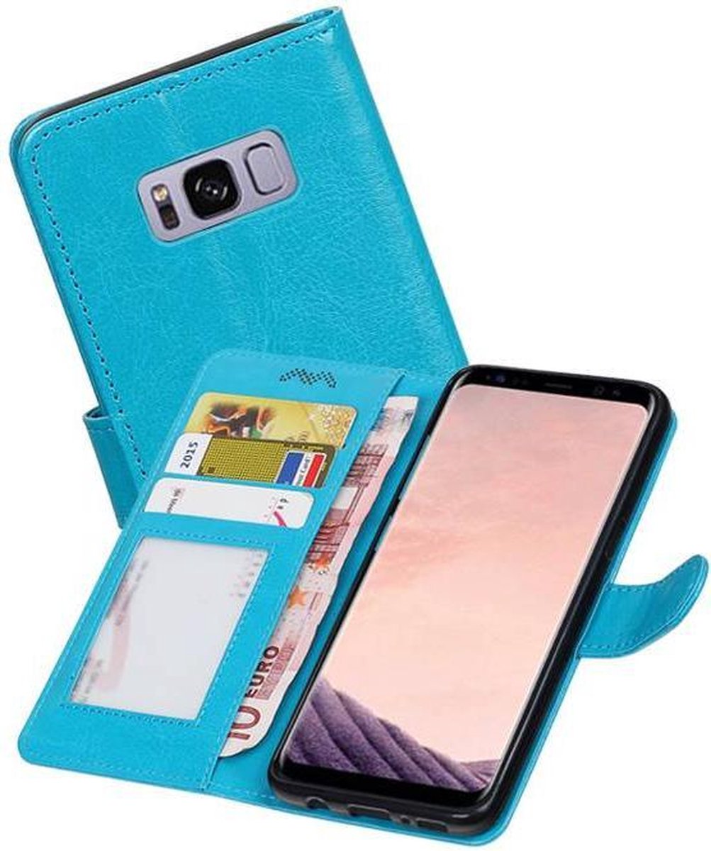 Hoesje Geschikt voor Samsung Galaxy S8 Plus - Portemonnee hoes booktype wallet Turquoise