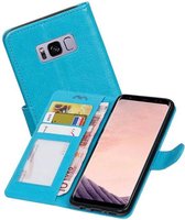 Hoesje Geschikt voor Samsung Galaxy S8 Plus - Portemonnee hoes booktype wallet Turquoise