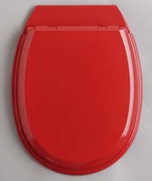 Abattant WC Allibert ATLAS - bois pressé - cliquable - avec plaque de réglage - laqué rouge