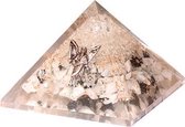 Orgoniet Piramide Regenboog Maansteen & Bergkristal met Engel - Groot