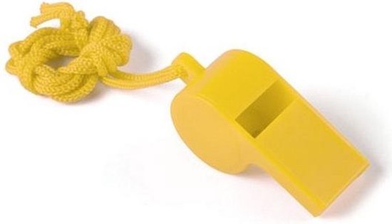 20 Stuks gele sportfluitjes aan koord - Merkloos