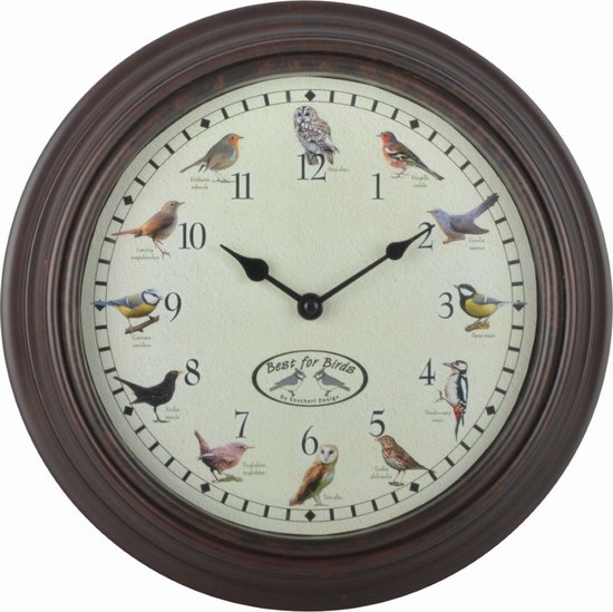 Esschert Design - Klok met vogelgeluiden
