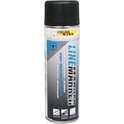 Spuitbus 'Linemarker' met zwarte dop en tekst in wit en grijs. Het blik heeft 'Linemarker' in grote blauwe letters.
