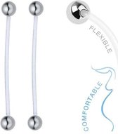 Fako Bijoux® - Zwangerschapspiercing - Bioplast Classic - 2 Stuks