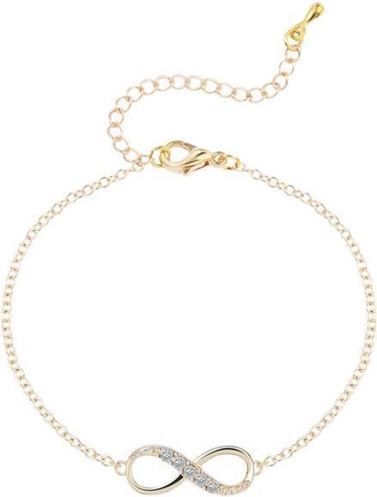 24/7 Jewelry Collection Infinity Armband - Diamantjes - Goudkleurig - Amodi