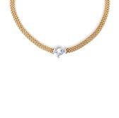 Silver Lining - Zilveren Collier Fantasie 8 mm geelgoudverguld