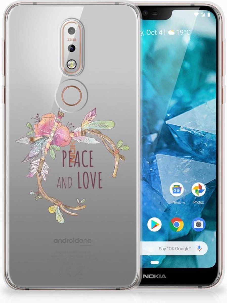 Nokia 7.1 Telefoonhoesje met Naam Boho Text
