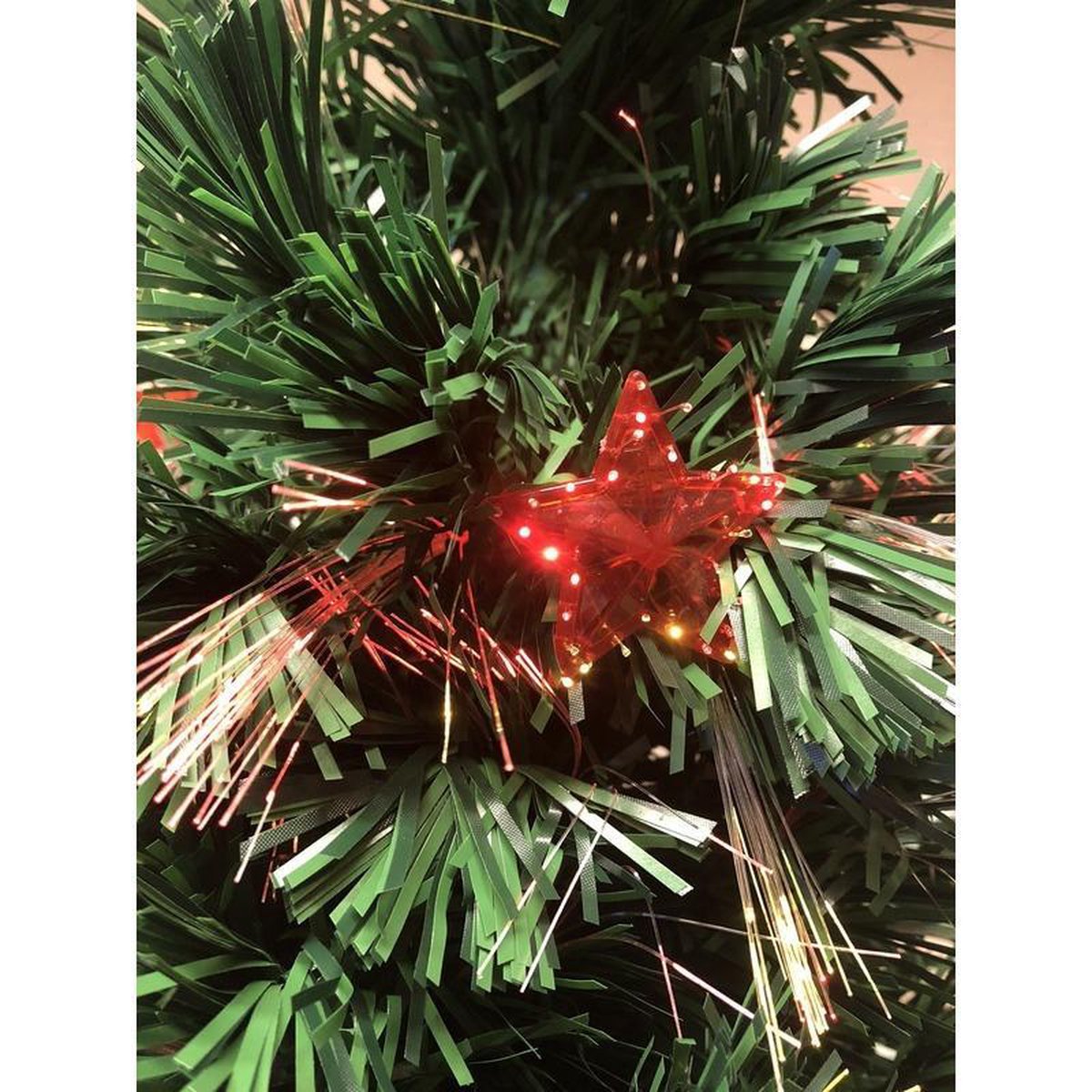 Kleine kunst kerstboom met verlichting en versiering 60 cm