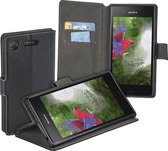 MP Case zwart book case style voor Sony Xperia XZ1 wallet case