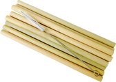 Bamboe Rietjes Bamboo Straws 10 stuks + Schoonmaakborsteltje | Milieubewust en duurzaam alternatief