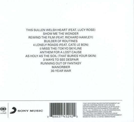 Lijst met nummers van 'Rewind The Film' van Manic Street Preachers, Sony Music logo.