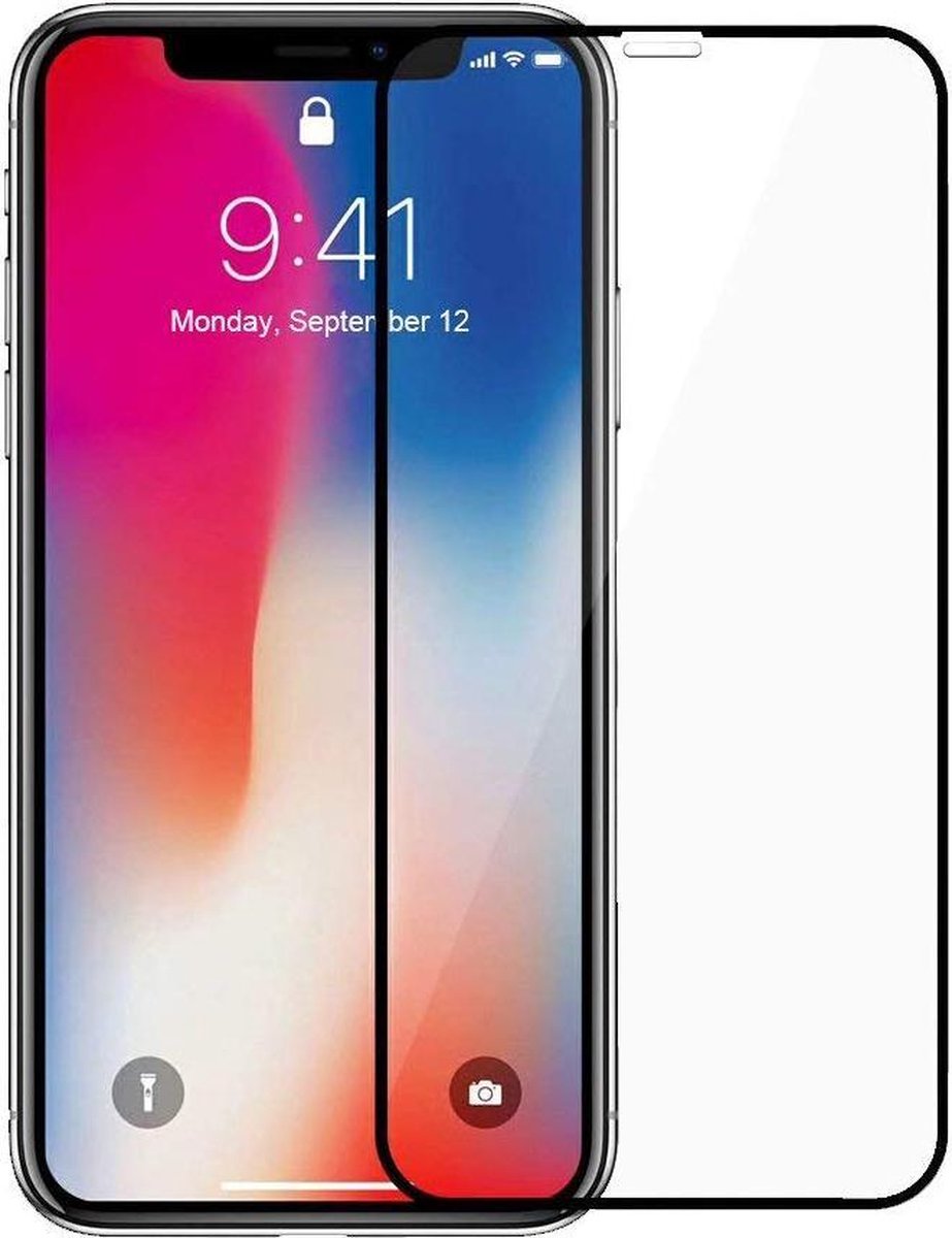Entire View 3D Curved Tempered Glass (Invisible & Anti-dust) geschikt geschikt voor Apple iPhone X - Transparant / Zwart Kader