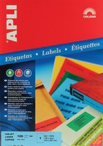 2x Apli Gekleurde etiketten 210x297mm (bxh), blauw, 100 stuks, 1 per blad