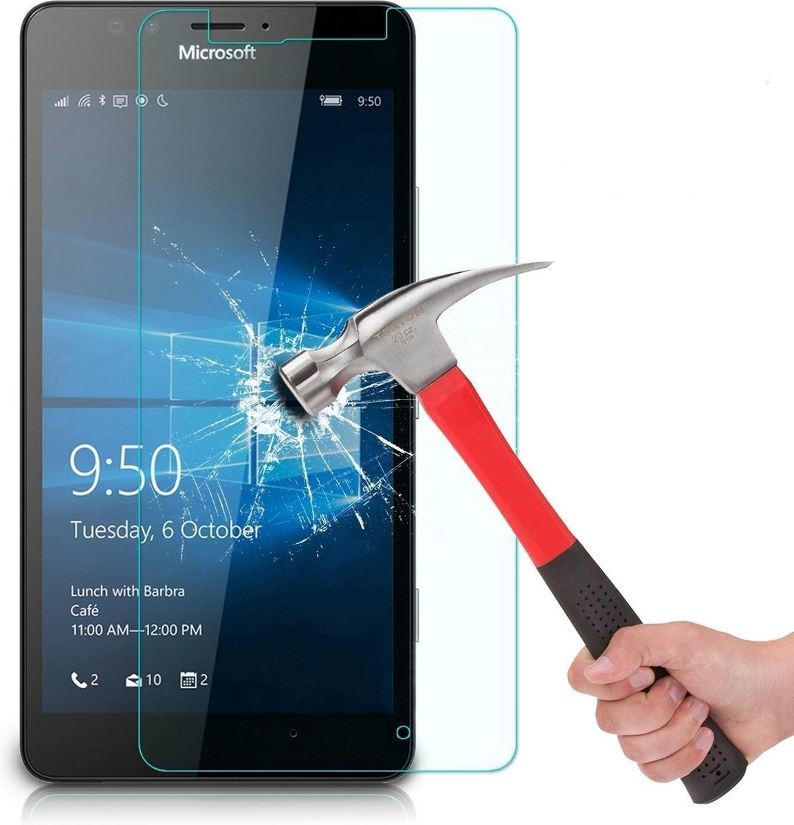 Microsoft Lumia 950 glazen Screen protector Tempered Glass 2.5D 9H (0.3mm)