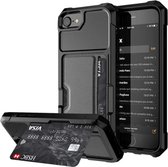 Just in Case Hybrid Card Holder Case hoesje voor iPhone 6, 6s, 7, 8, SE 2020 en SE 2022 - zwart