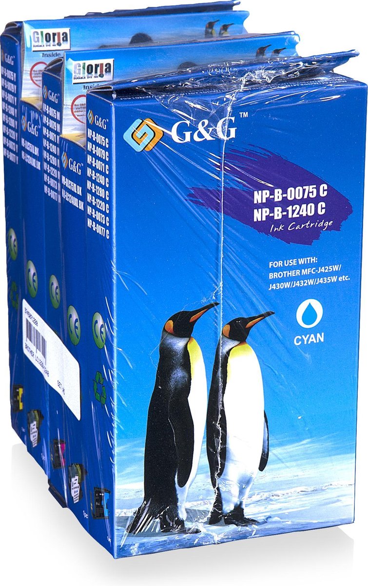 Image of 5-delige G&G LC1240 inktpatronen set geschikt voor Brother - Inktcartridge multipack - 2x Zwart - Cyaan - Magenta - Geel