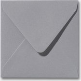 800 Enveloppen - Vierkant - Metallic donker Zilver - 14x14cm