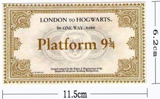 Billet / billet de train Harry Potter - Londres à Poudlard - Quai 9 3/4 -  Objet de... | bol.com