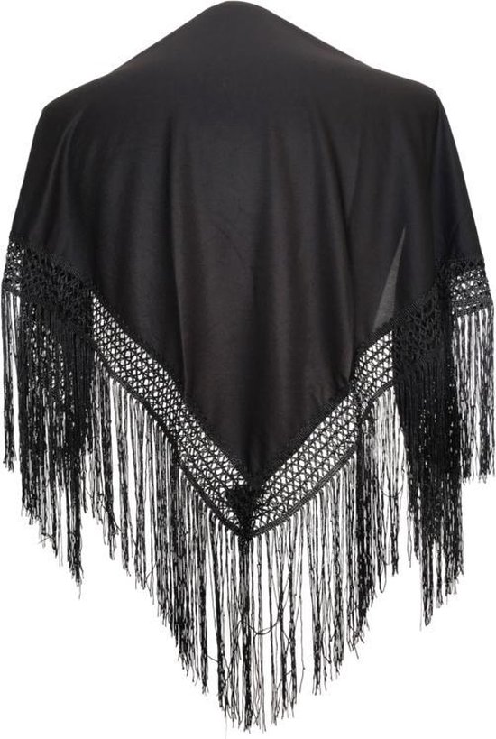 Spaanse manton - omslagdoek - voor kinderen - zwart effen - bij flamenco  jurk | bol.com