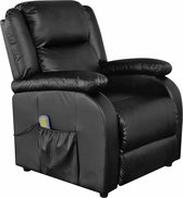 Elektrische massagestoel kunstleer zwart (incl. vloerviltjes)