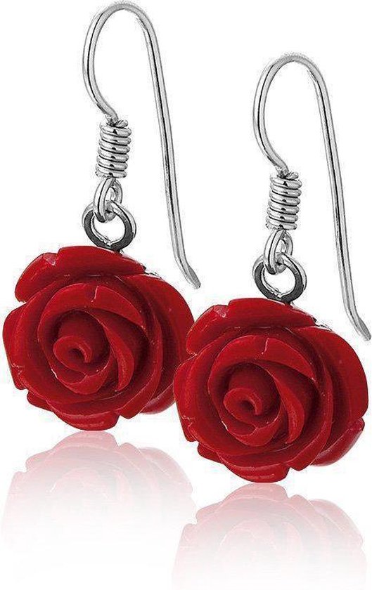 zilveren oorbellen met roosje, Inga bol.com