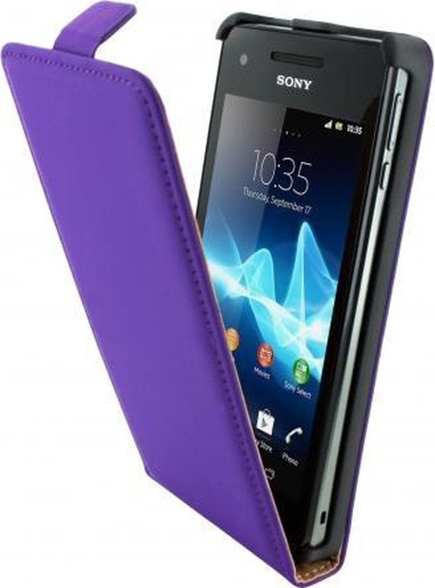 Mobiparts Premium Flip Case Sony Xperia V Purple