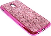 Bling bling hoesje roze Geschikt Voor Samsung Galaxy J7 (2017)