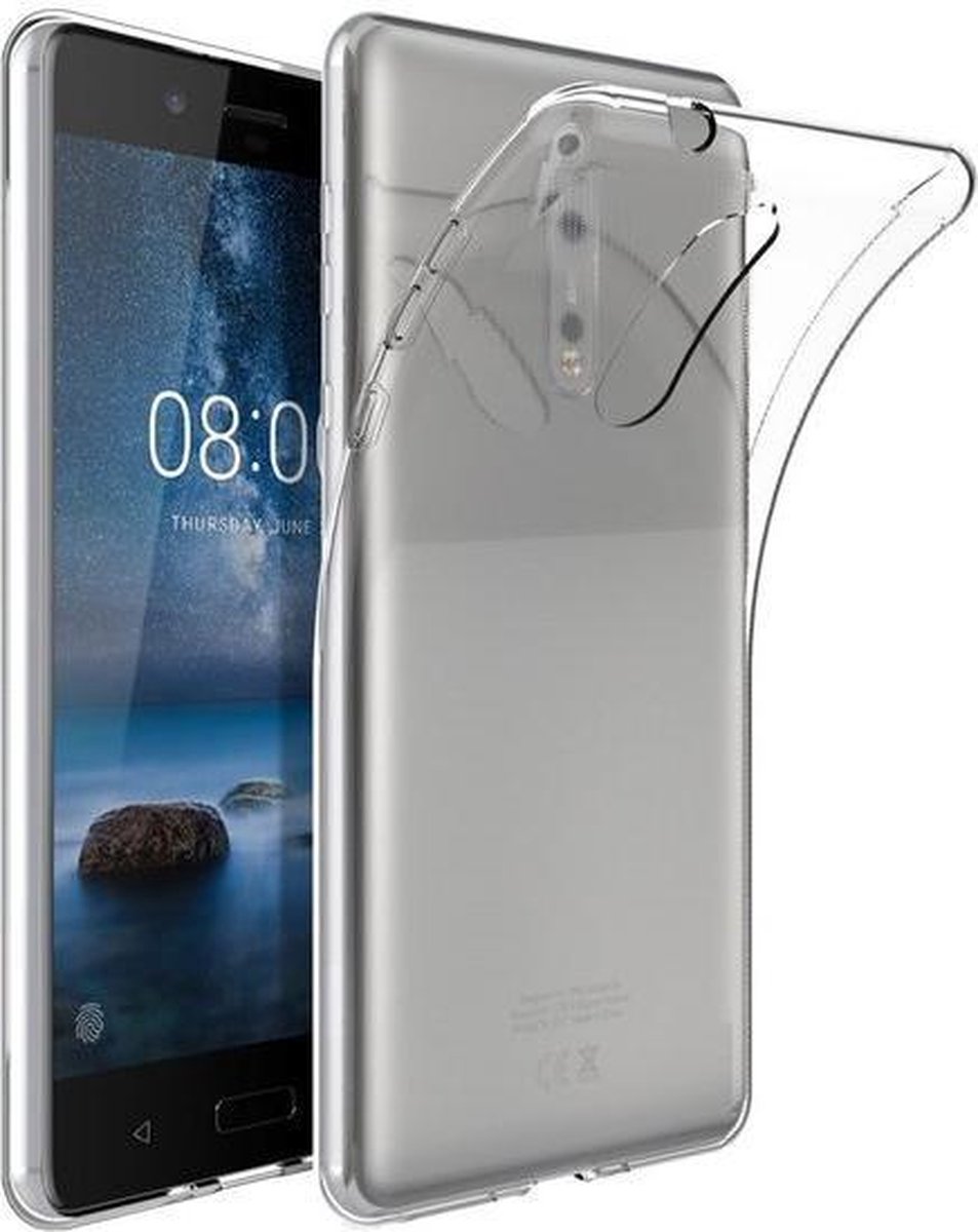Transparant tpu siliconen backcover hoesje Geschikt voor Nokia 8