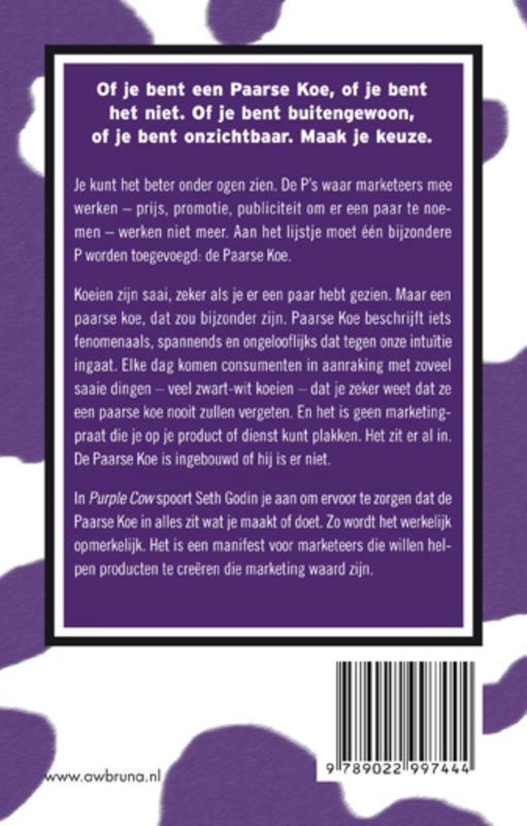 Purple Cow - back cover