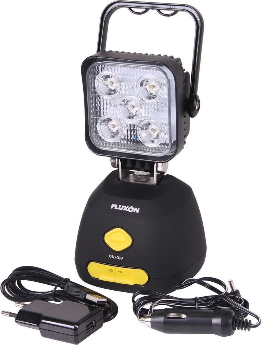 Open spek rekenkundig Fluxon Oplaadbare werklamp met 5 hi power LEDs 10 Watt | bol.com