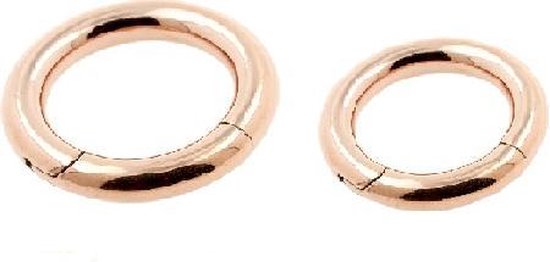 Rozegoud gecoat titanium piercing ring (Twee stuks) makkelijk te openen en te sluiten