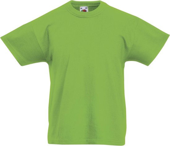 Fruit of the Loom T-shirt Kinderen maat 104 (3-4) 100% Katoen 5 stuks (Lime Green)