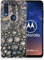 Coque Téléphone pour Motorola One Vision TPU étui Crocodile Imprimer